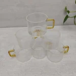 فنجان قهوه‌خوری پیرکس دسته عسلی طرح شیار‌دار - تصویر 2